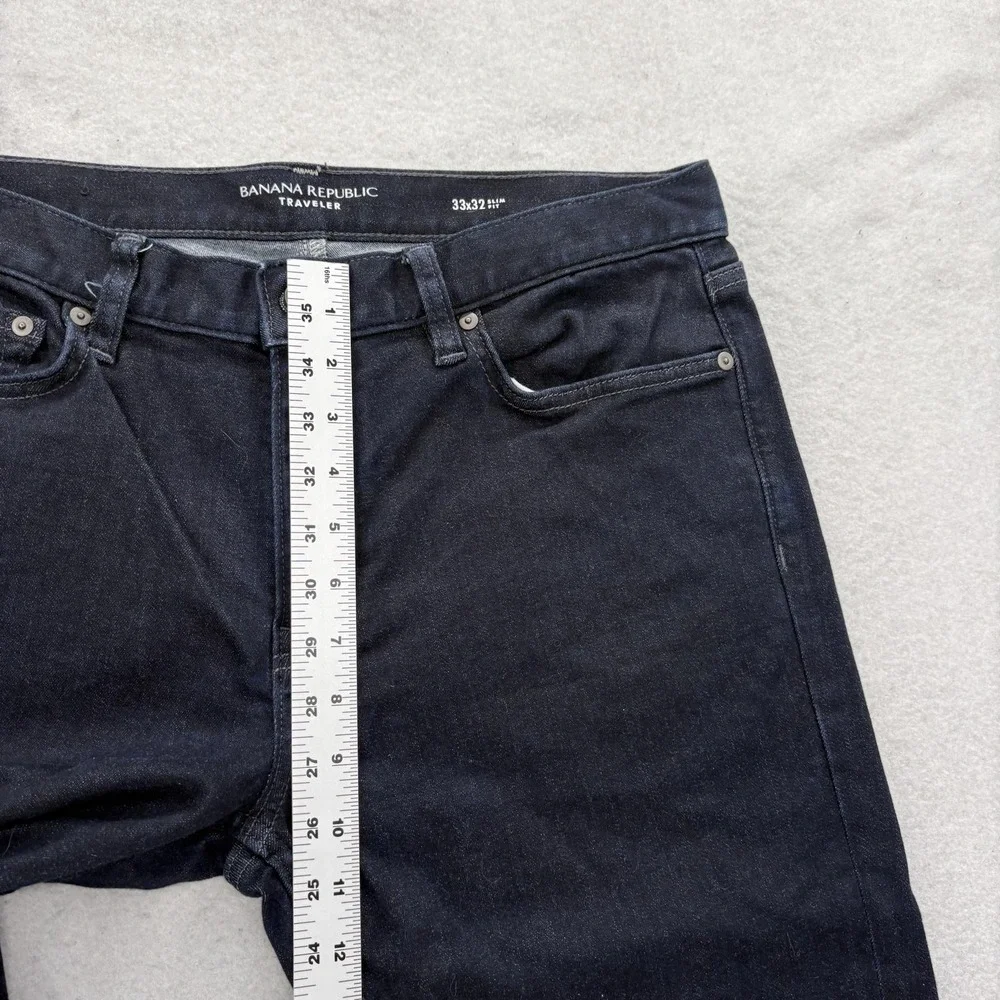 Banana Republic Traveler Slim Jeans Mens 33x32 Blue Dark Wash Stretch Denim Pant